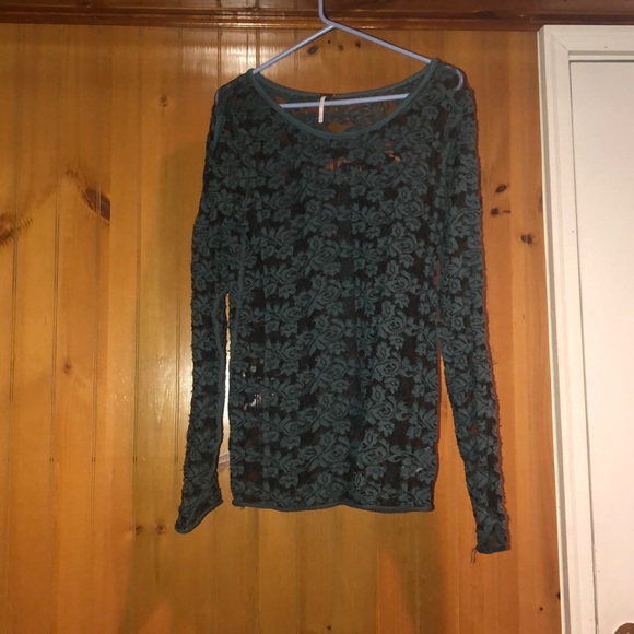 Free People Tops - Free people lace shirt size large